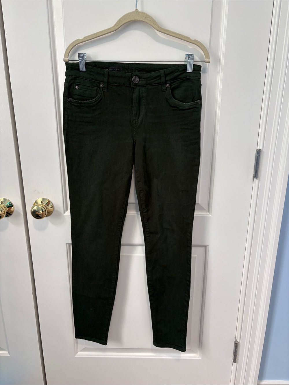 Kut from the Kloth Dark Green Mia Toothpick Skinny Jeans